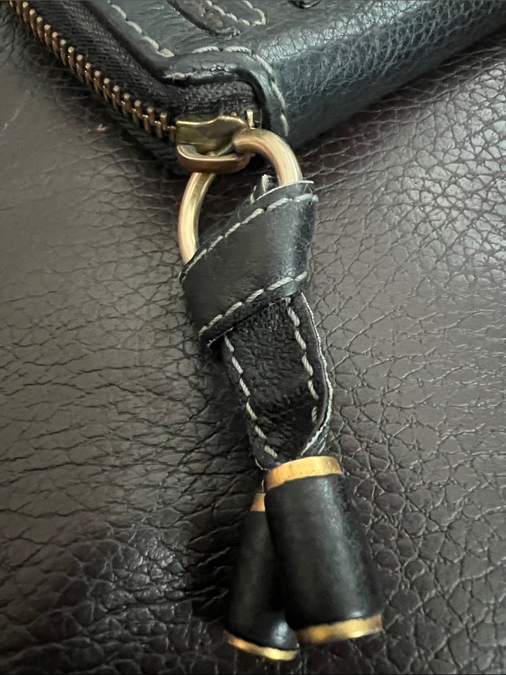 Chloe Marcie Black Leather Zip Wallet with Gold Hardware - Picture 9 of 12